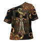 Serket Ancient Egyptian Cross Shoulder Shirt with Canopic Jars and Scorpion Motif in Protection