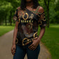 Serket Ancient Egyptian Cross Shoulder Shirt with Canopic Jars and Scorpion Motif in Protection