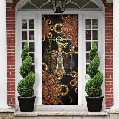 Serket Ancient Egyptian Door Cover with Canopic Jars and Scorpion Motif in Protection