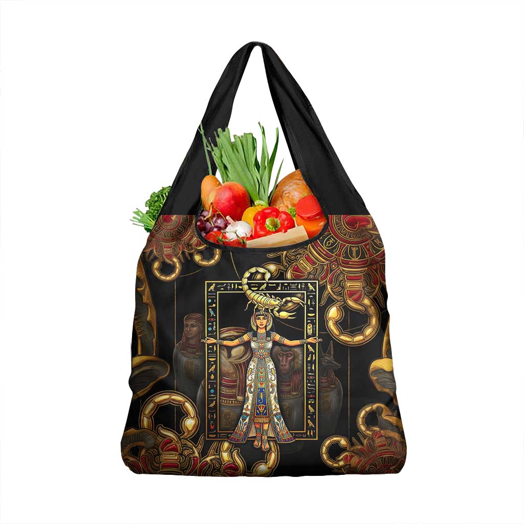 Serket Ancient Egyptian Grocery Bag with Canopic Jars and Scorpion Motif in Protection