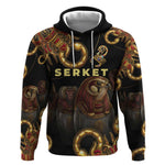 Serket Ancient Egyptian Hoodie with Canopic Jars and Scorpion Motif in Protection