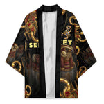Serket Ancient Egyptian Kimono with Canopic Jars and Scorpion Motif in Protection
