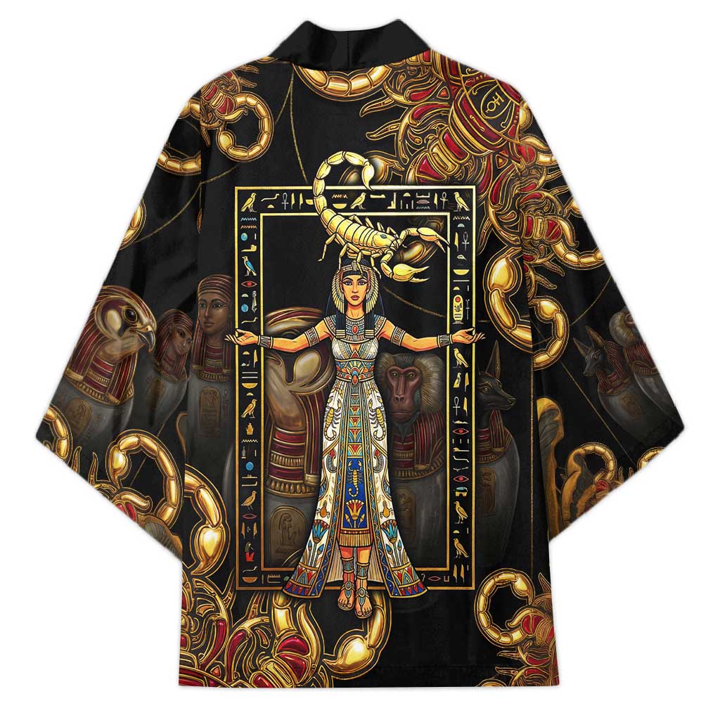 Serket Ancient Egyptian Kimono with Canopic Jars and Scorpion Motif in Protection