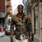 Serket Ancient Egyptian Long Sleeve Button Shirt with Canopic Jars and Scorpion Motif in Protection