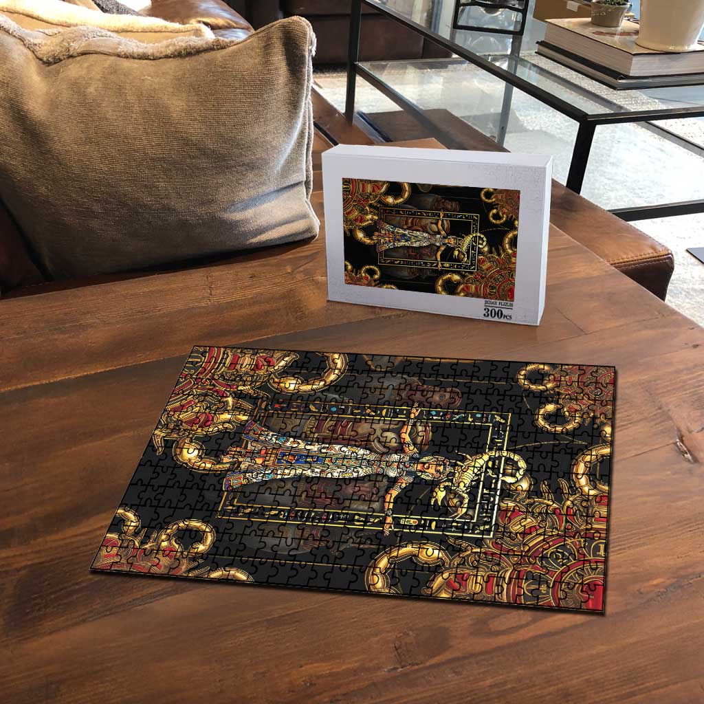 Serket Ancient Egyptian Puzzle with Canopic Jars and Scorpion Motif in Protection
