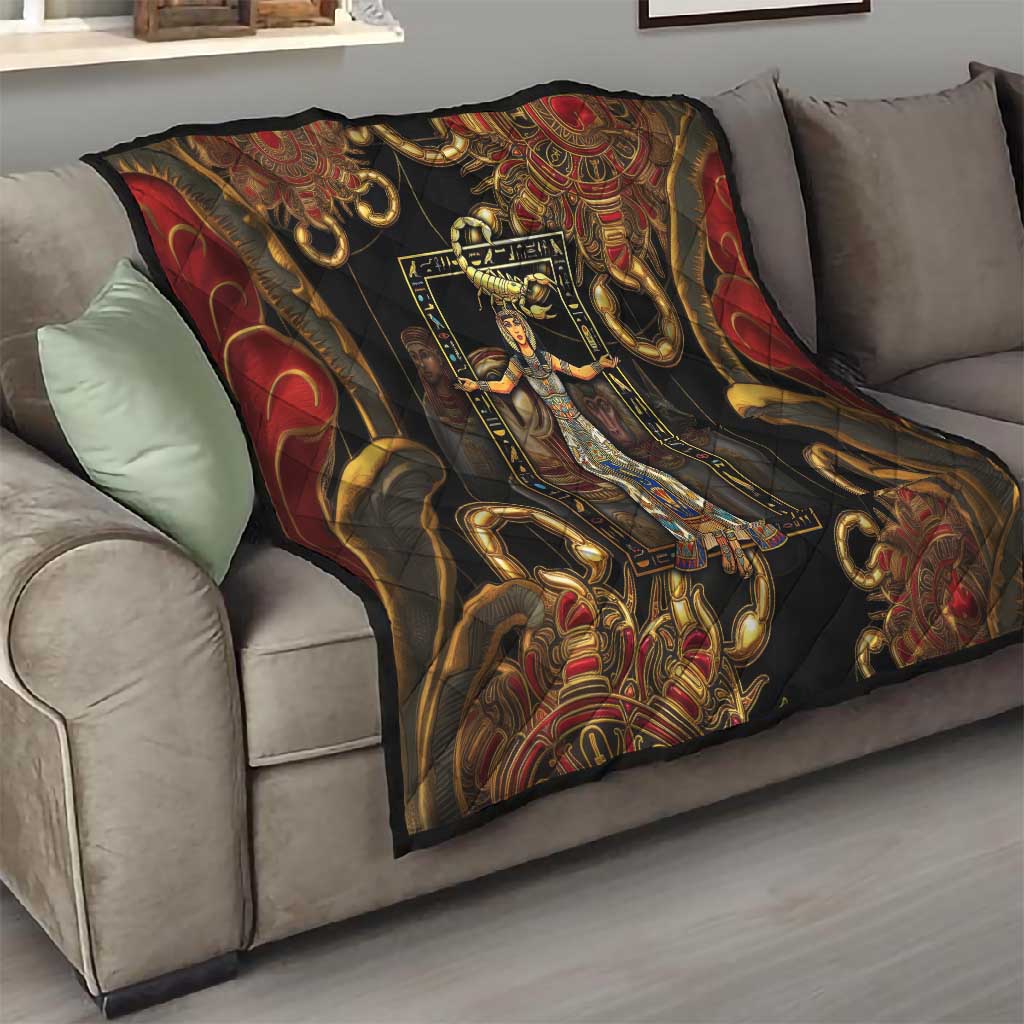Serket Ancient Egyptian Quilt with Canopic Jars and Scorpion Motif in Protection