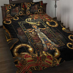 Serket Ancient Egyptian Quilt Bed Set with Canopic Jars and Scorpion Motif in Protection