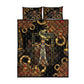 Serket Ancient Egyptian Quilt Bed Set with Canopic Jars and Scorpion Motif in Protection