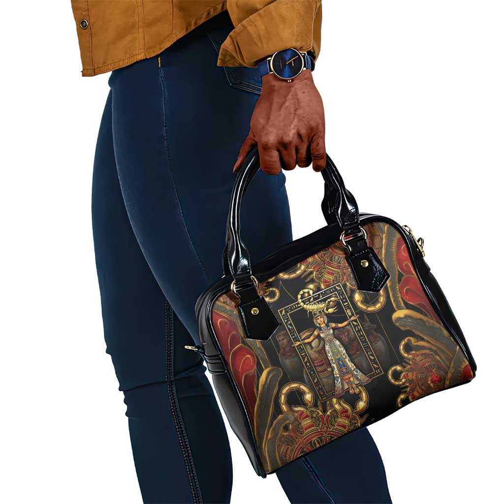 Serket Ancient Egyptian Shoulder Handbag with Canopic Jars and Scorpion Motif in Protection