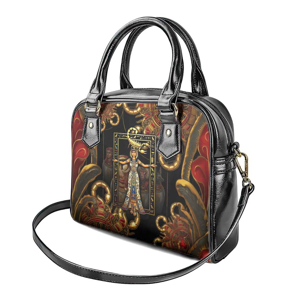 Serket Ancient Egyptian Shoulder Handbag with Canopic Jars and Scorpion Motif in Protection