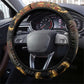 Serket Ancient Egyptian Steering Wheel Cover with Canopic Jars and Scorpion Motif in Protection