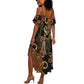 Serket Ancient Egyptian Summer Maxi Dress with Canopic Jars and Scorpion Motif in Protection