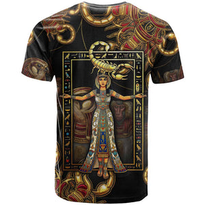 Serket Ancient Egyptian T shirt with Canopic Jars and Scorpion Motif in Protection