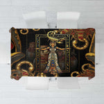 Serket Ancient Egyptian Tablecloth with Canopic Jars and Scorpion Motif in Protection