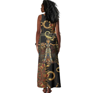 Serket Ancient Egyptian Tank Maxi Dress with Canopic Jars and Scorpion Motif in Protection