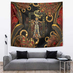 Serket Ancient Egyptian Tapestry with Canopic Jars and Scorpion Motif in Protection