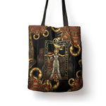 Serket Ancient Egyptian Tote Bag with Canopic Jars and Scorpion Motif in Protection