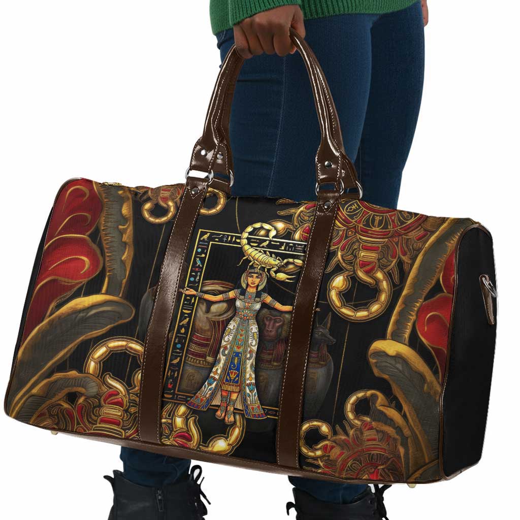 Serket Ancient Egyptian Travel Bag with Canopic Jars and Scorpion Motif in Protection