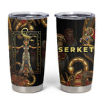 Serket Ancient Egyptian Tumbler Cup with Canopic Jars and Scorpion Motif in Protection