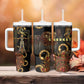 Serket Ancient Egyptian Tumbler With Handle with Canopic Jars and Scorpion Motif in Protection