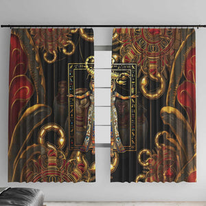 Serket Ancient Egyptian Window Curtain with Canopic Jars and Scorpion Motif in Protection