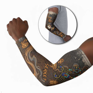 Serket Egyptian Arm Sleeves Jeweled Scorpion and Cobweb Motif in Mystical Egyptian