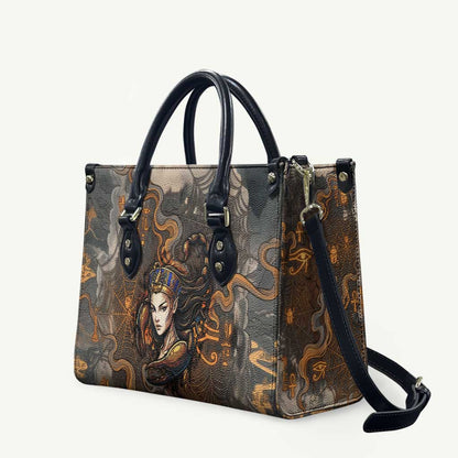 Serket Egyptian Leather Bag Jeweled Scorpion and Cobweb Motif in Mystical Egyptian