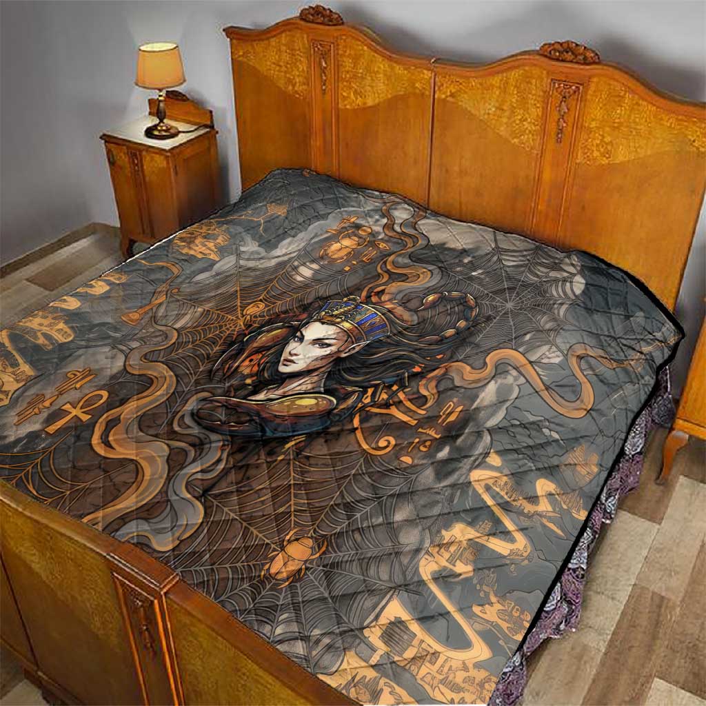 Serket Egyptian Quilt Jeweled Scorpion and Cobweb Motif in Mystical Egyptian