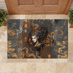 Serket Egyptian Rubber Doormat Jeweled Scorpion and Cobweb Motif in Mystical Egyptian