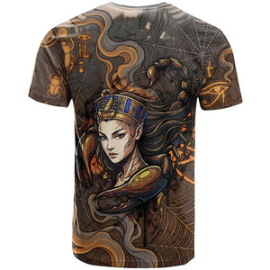 Serket Egyptian T shirt Jeweled Scorpion and Cobweb Motif in Mystical Egyptian