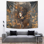 Serket Egyptian Tapestry Jeweled Scorpion and Cobweb Motif in Mystical Egyptian