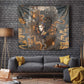Serket Egyptian Tapestry Jeweled Scorpion and Cobweb Motif in Mystical Egyptian