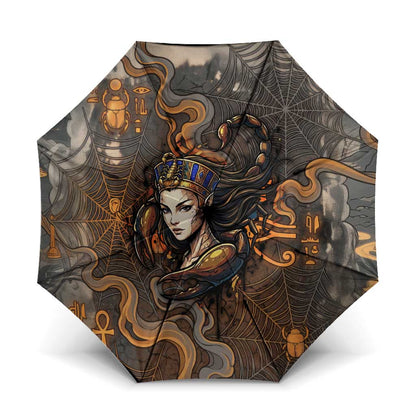 Serket Egyptian Umbrella Jeweled Scorpion and Cobweb Motif in Mystical Egyptian