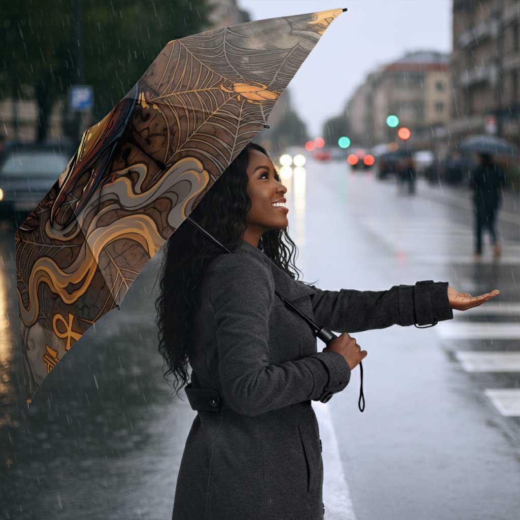 Serket Egyptian Umbrella Jeweled Scorpion and Cobweb Motif in Mystical Egyptian
