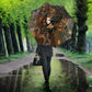Serket Egyptian Umbrella Jeweled Scorpion and Cobweb Motif in Mystical Egyptian