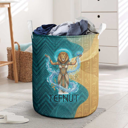 Tefnut Ancient Egyptian Laundry Basket with Water Drop and Lion Symbol
