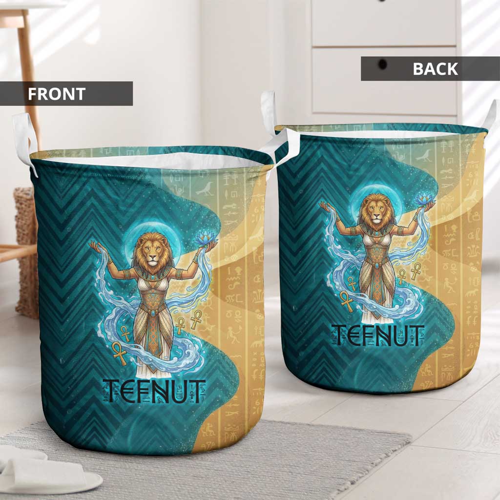 Tefnut Ancient Egyptian Laundry Basket with Water Drop and Lion Symbol