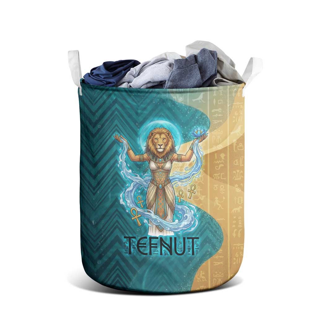 Tefnut Ancient Egyptian Laundry Basket with Water Drop and Lion Symbol