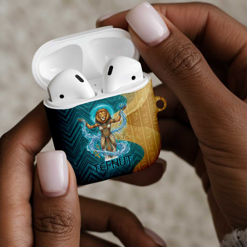 Tefnut Ancient Egyptian AirPods Case with Water Drop and Lion Symbol