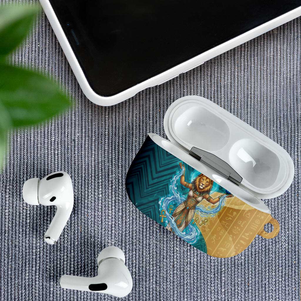 Tefnut Ancient Egyptian AirPods Case with Water Drop and Lion Symbol