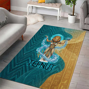 Tefnut Ancient Egyptian Area Rug with Water Drop and Lion Symbol