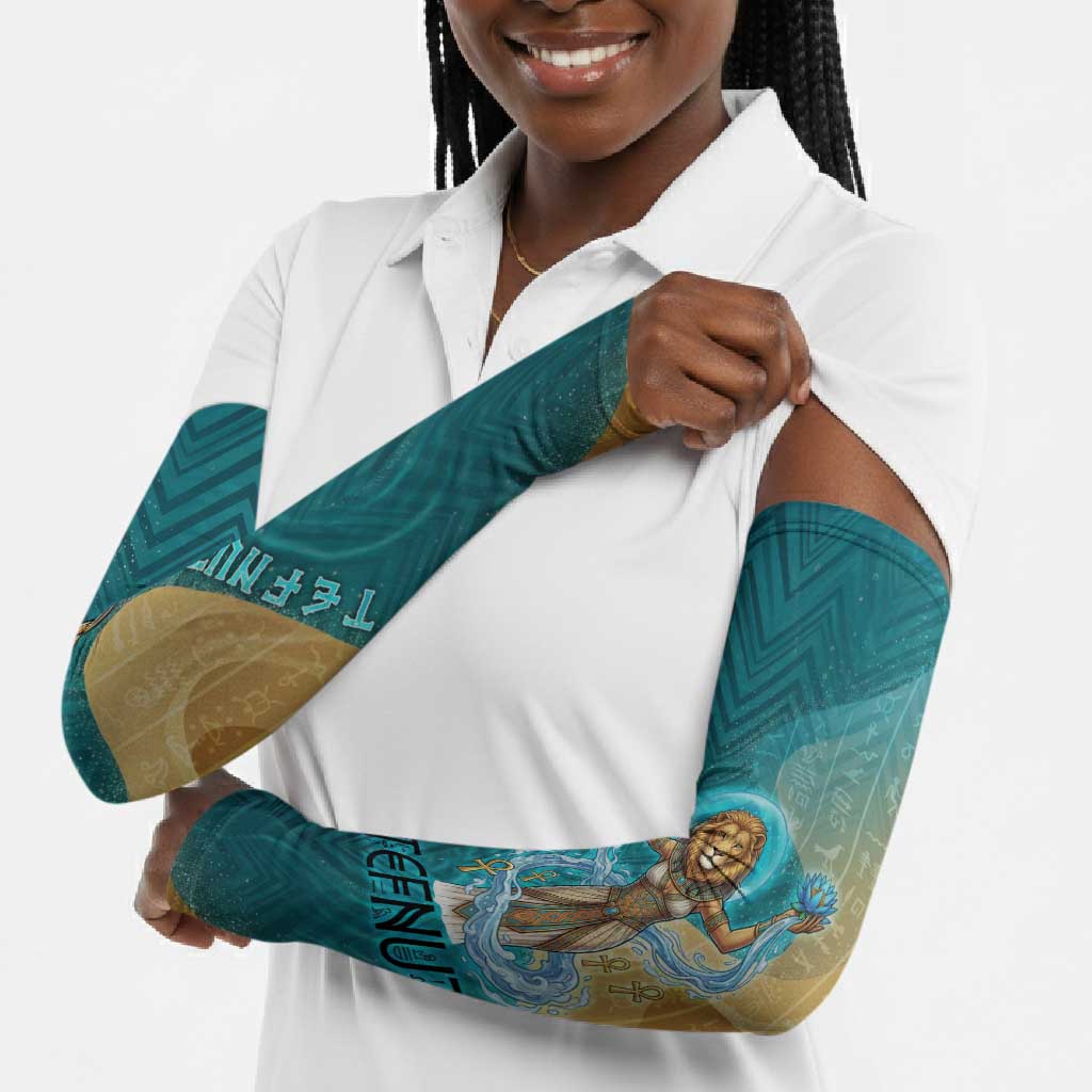 Tefnut Ancient Egyptian Arm Sleeves with Water Drop and Lion Symbol