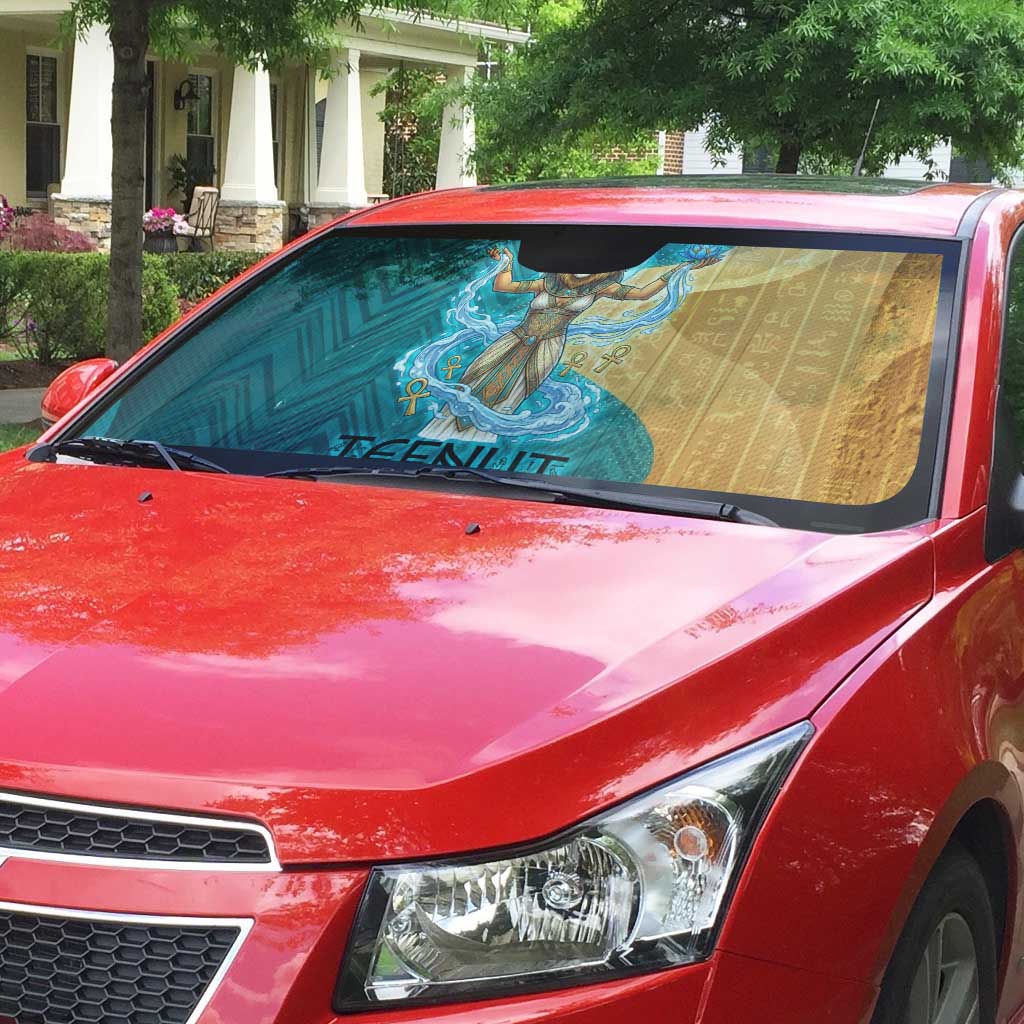 Tefnut Ancient Egyptian Auto Sun Shade with Water Drop and Lion Symbol