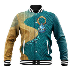 Tefnut Ancient Egyptian Baseball Jacket with Water Drop and Lion Symbol