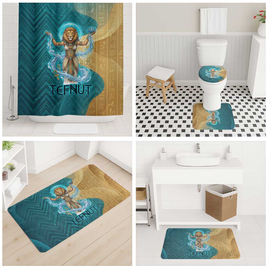 Tefnut Ancient Egyptian Bathroom Set with Water Drop and Lion Symbol