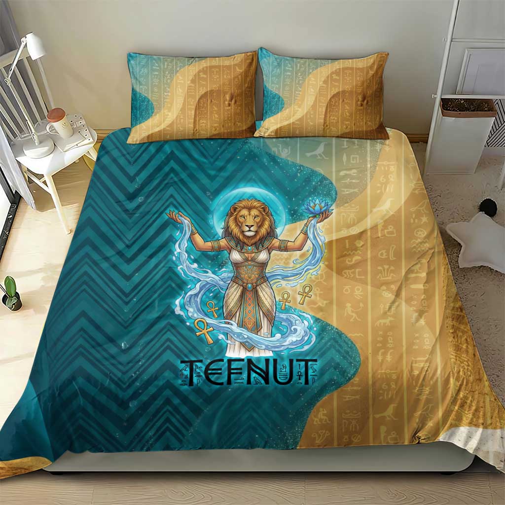 Tefnut Ancient Egyptian Bedding Set with Water Drop and Lion Symbol