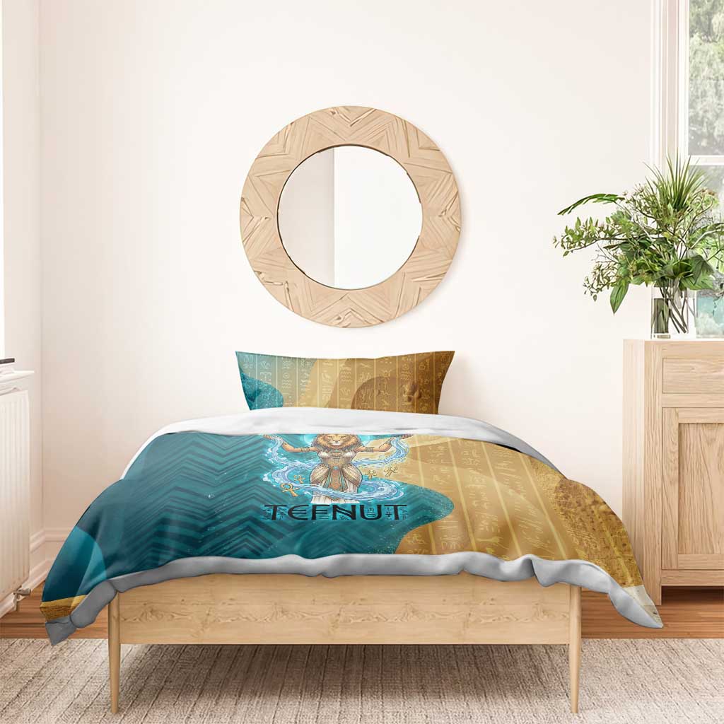 Tefnut Ancient Egyptian Bedding Set with Water Drop and Lion Symbol