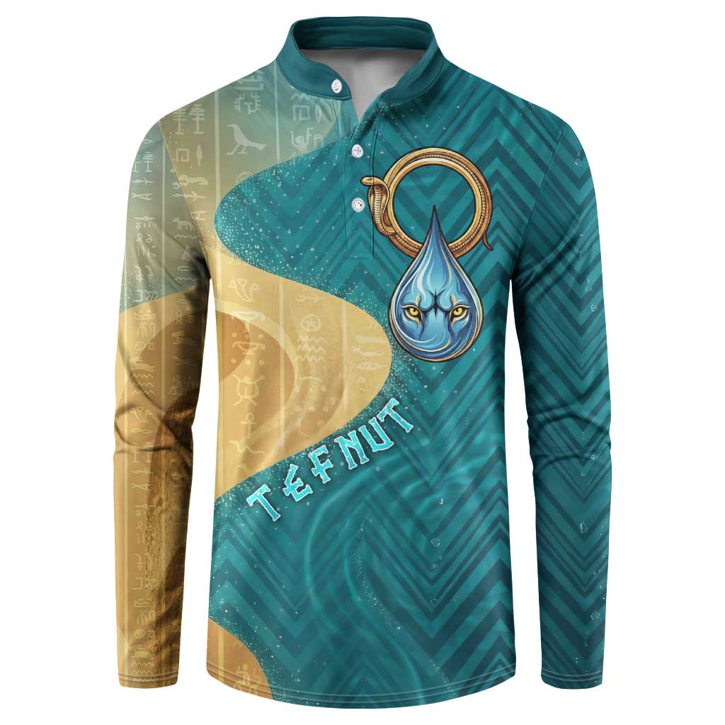 Tefnut Ancient Egyptian Button Sweatshirt with Water Drop and Lion Symbol