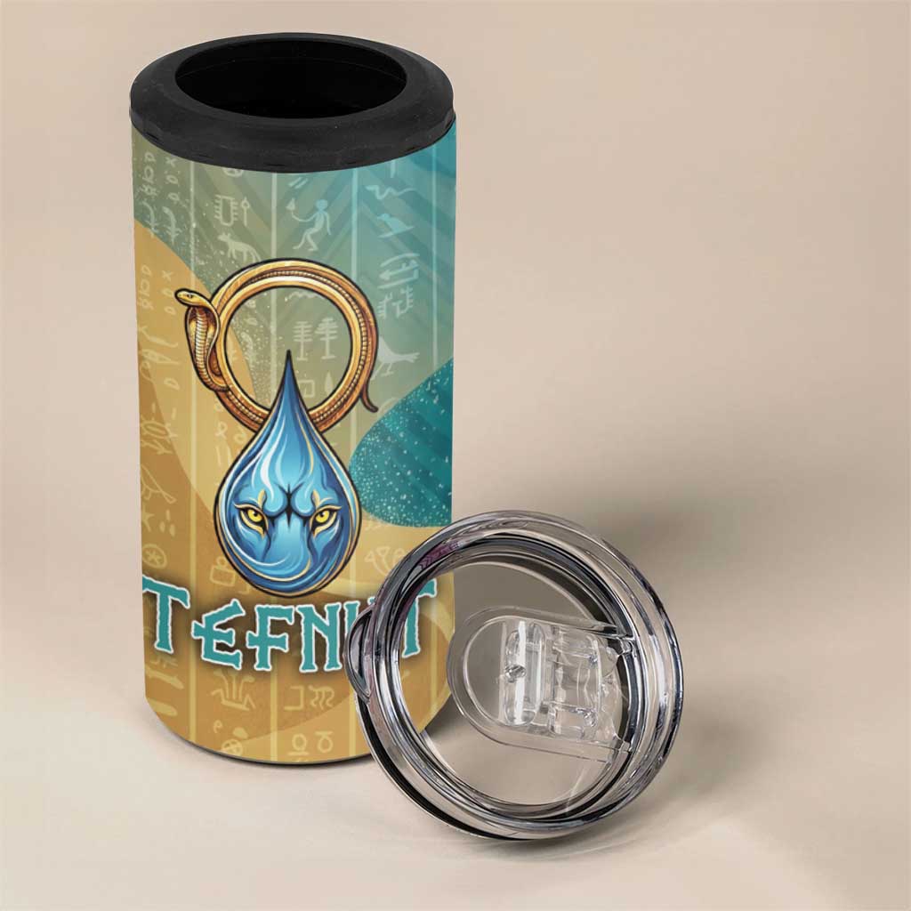Tefnut Ancient Egyptian 4 in 1 Can Cooler Tumbler with Water Drop and Lion Symbol