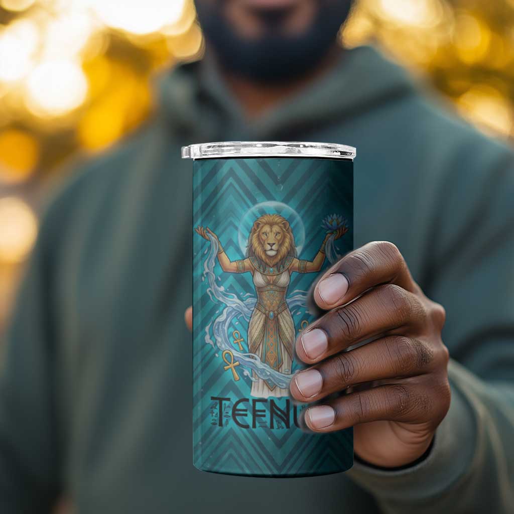 Tefnut Ancient Egyptian 4 in 1 Can Cooler Tumbler with Water Drop and Lion Symbol
